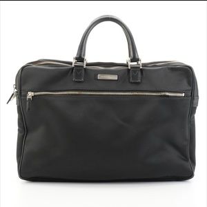 Burberry Black Nylon and Leather Trim Briefcase